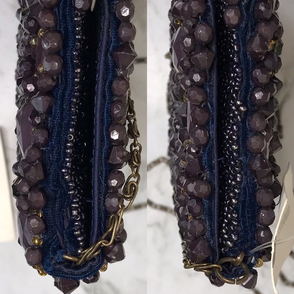 Anthropologie Beaded Crystal Bag Clutch Chain - Picture 12 of 14